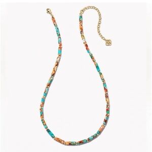 😍 NWT Kendra Scott Ember Gold Strand Necklace in Bronze Veined Turquoise